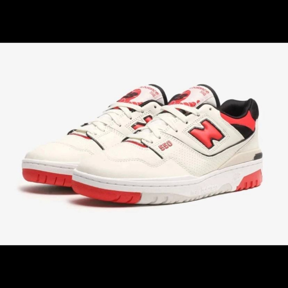 New Balance 550 Sea Salt True Red Size 11 Men BB550VTB Sneakers New